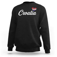 Croatia Sweatshirt Hrvatska Simple Love Croatian Flag Heart