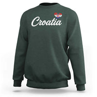 Croatia Sweatshirt Hrvatska Simple Love Croatian Flag Heart