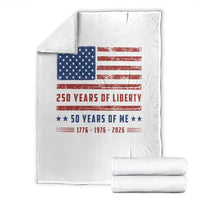 Patriotic 50th Birthday USA 250th Anniversary Throw Blanket 250 Years of Liberty 1976 50 Year Old Gift