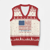 Patriotic 50th Birthday USA 250th Anniversary V-Neck Knit Sweater Vest 250 Years of Liberty 1976 50 Year Old Gift