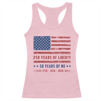 Patriotic 50th Birthday USA 250th Anniversary Racerback Tank Top 250 Years of Liberty 1976 50 Year Old Gift