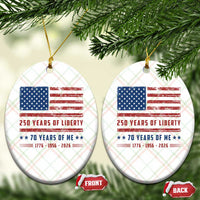 Patriotic 70th Birthday USA 250th Anniversary Ceramic Ornament 250 Years of Liberty 1956 70 Year Old Gift