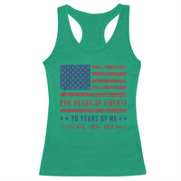 Patriotic 70th Birthday USA 250th Anniversary Racerback Tank Top 250 Years of Liberty 1956 70 Year Old Gift