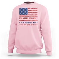 Patriotic 70th Birthday USA 250th Anniversary Sweatshirt 250 Years of Liberty 1956 70 Year Old Gift