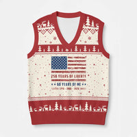 Patriotic 60th Birthday USA 250th Anniversary V-Neck Knit Sweater Vest 250 Years of Liberty 1966 60 Year Old Gift
