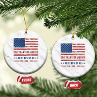 Patriotic 40th Birthday USA 250th Anniversary Ceramic Ornament 250 Years of Liberty 1986 40 Year Old Gift