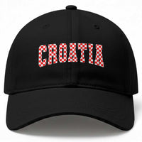 Vintage Croatia Baseball Cap Retro Varsity Hrvatska Flag Zagreb Croatian