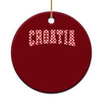 Vintage Croatia Ceramic Ornament Retro Varsity Hrvatska Flag Zagreb Croatian