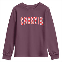 Vintage Croatia Youth Sweatshirt Retro Varsity Hrvatska Flag Zagreb Croatian