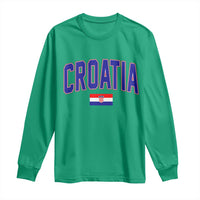 Croatia Flag Long Sleeve Shirt Vintage Hrvatska Flag Zagreb Croatian Jersey Retro