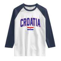 Croatia Flag Raglan Shirt Vintage Hrvatska Flag Zagreb Croatian Jersey Retro