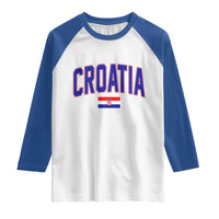 Croatia Flag Raglan Shirt Vintage Hrvatska Flag Zagreb Croatian Jersey Retro