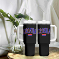Croatia Flag Tumbler With Handle Vintage Hrvatska Flag Zagreb Croatian Jersey Retro
