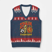 Spain Champions 2026 V-Neck Knit Sweater Vest Spanish Soccer Fan Graphic