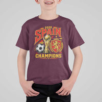 Spain Champions 2026 T Shirt For Kid Spanish Soccer Fan Graphic