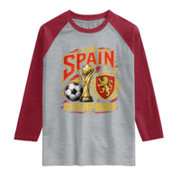 Spain Champions 2026 Raglan Shirt Spanish Soccer Fan Graphic