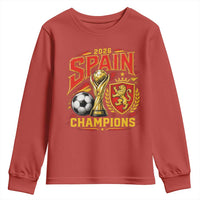 Spain Champions 2026 Youth Sweatshirt Spanish Soccer Fan Graphic