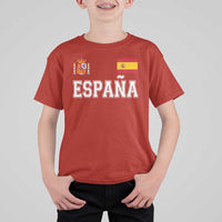 Spain Espana T Shirt For Kid Vintage Spanish Flag Royal Crest Graphic