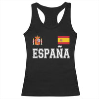 Spain Espana Racerback Tank Top Vintage Spanish Flag Royal Crest Graphic
