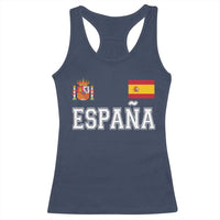 Spain Espana Racerback Tank Top Vintage Spanish Flag Royal Crest Graphic
