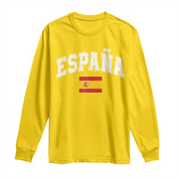 España Vintage Spanish Flag Pride Graphic Long Sleeve Shirt