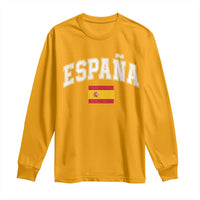 España Vintage Spanish Flag Pride Graphic Long Sleeve Shirt