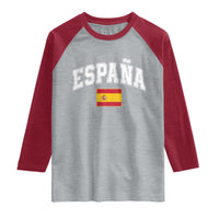 España Vintage Spanish Flag Pride Graphic Raglan Shirt