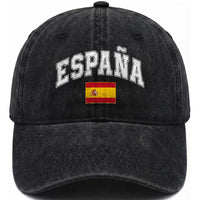 España Vintage Spanish Flag Pride Graphic Washed Cotton Baseball Cap