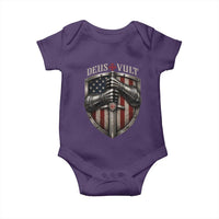 Catholic Knight Templar Crusader Baby Onesie Rertro Deus Vult American Flag