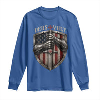 Catholic Knight Templar Crusader Long Sleeve Shirt Rertro Deus Vult American Flag