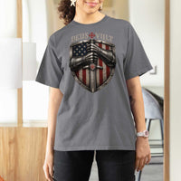 Catholic Knight Templar Crusader T Shirt For Women Rertro Deus Vult American Flag