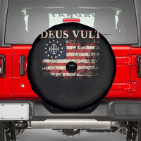 Catholic Knight Templar Crusader Cross Spare Tire Cover Vintage American Flag