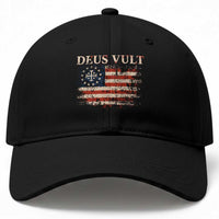 Catholic Knight Templar Crusader Cross Baseball Cap Vintage American Flag