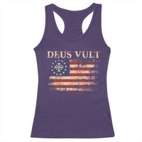 Catholic Knight Templar Crusader Cross Racerback Tank Top Vintage American Flag