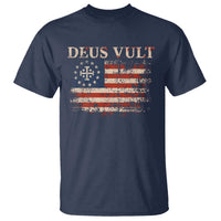 Catholic Knight Templar Crusader Cross T Shirt Vintage American Flag
