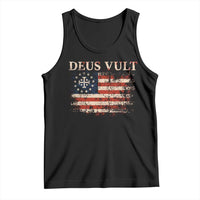Catholic Knight Templar Crusader Cross Tank Top Vintage American Flag