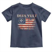 Catholic Knight Templar Crusader Cross Toddler T Shirt Vintage American Flag