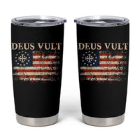 Catholic Knight Templar Crusader Cross Tumbler Cup Vintage American Flag
