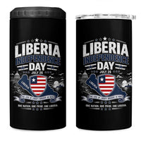 Liberia Independence Day July 26 Patriotic Pride 4 in 1 Can Cooler Tumbler