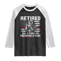 Retired Firefighter Raglan Shirt Fireman Pride 911 Rescue Retirement Gift