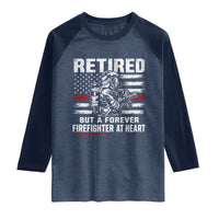 Retired Firefighter Raglan Shirt Fireman Pride 911 Rescue Retirement Gift