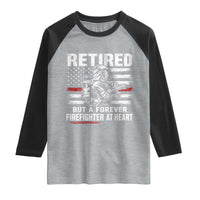 Retired Firefighter Raglan Shirt Fireman Pride 911 Rescue Retirement Gift