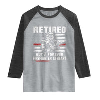 Retired Firefighter Raglan Shirt Fireman Pride 911 Rescue Retirement Gift