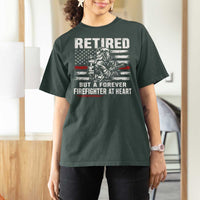 Retired Firefighter T Shirt For Women Fireman Pride 911 Rescue Retirement Gift