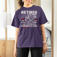 Retired Firefighter T Shirt For Women Fireman Pride 911 Rescue Retirement Gift