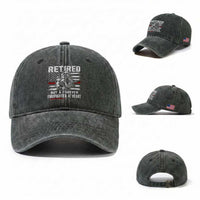 Retired Firefighter Washed Cotton Baseball Cap Fireman Pride 911 Rescue Retirement Gift