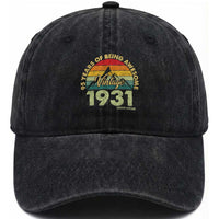 95th Birthday Washed Cotton Baseball Cap Vintage 1931 Limited Edition 95 Year Old Gift