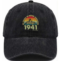 85th Birthday Washed Cotton Baseball Cap Vintage 1941 Limited Edition 85 Year Old Gift
