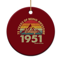 75th Birthday Ceramic Ornament Vintage 1951 Limited Edition 75 Year Old Gift