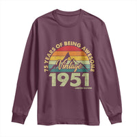 75th Birthday Long Sleeve Shirt Vintage 1951 Limited Edition 75 Year Old Gift